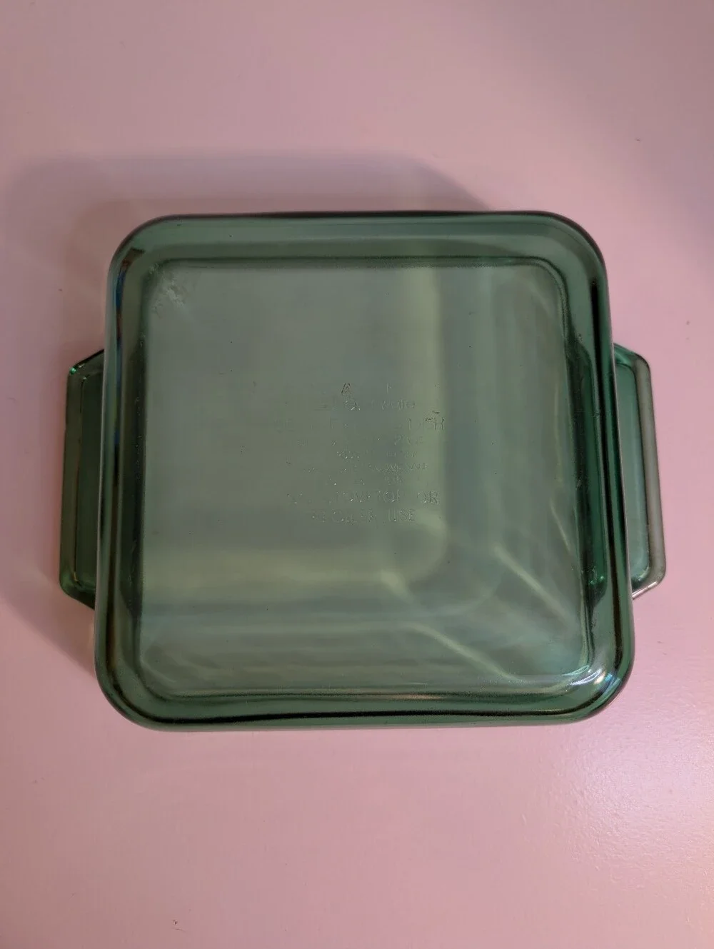 Anchor Hocking Green Glass Square Baking Dish with Handles